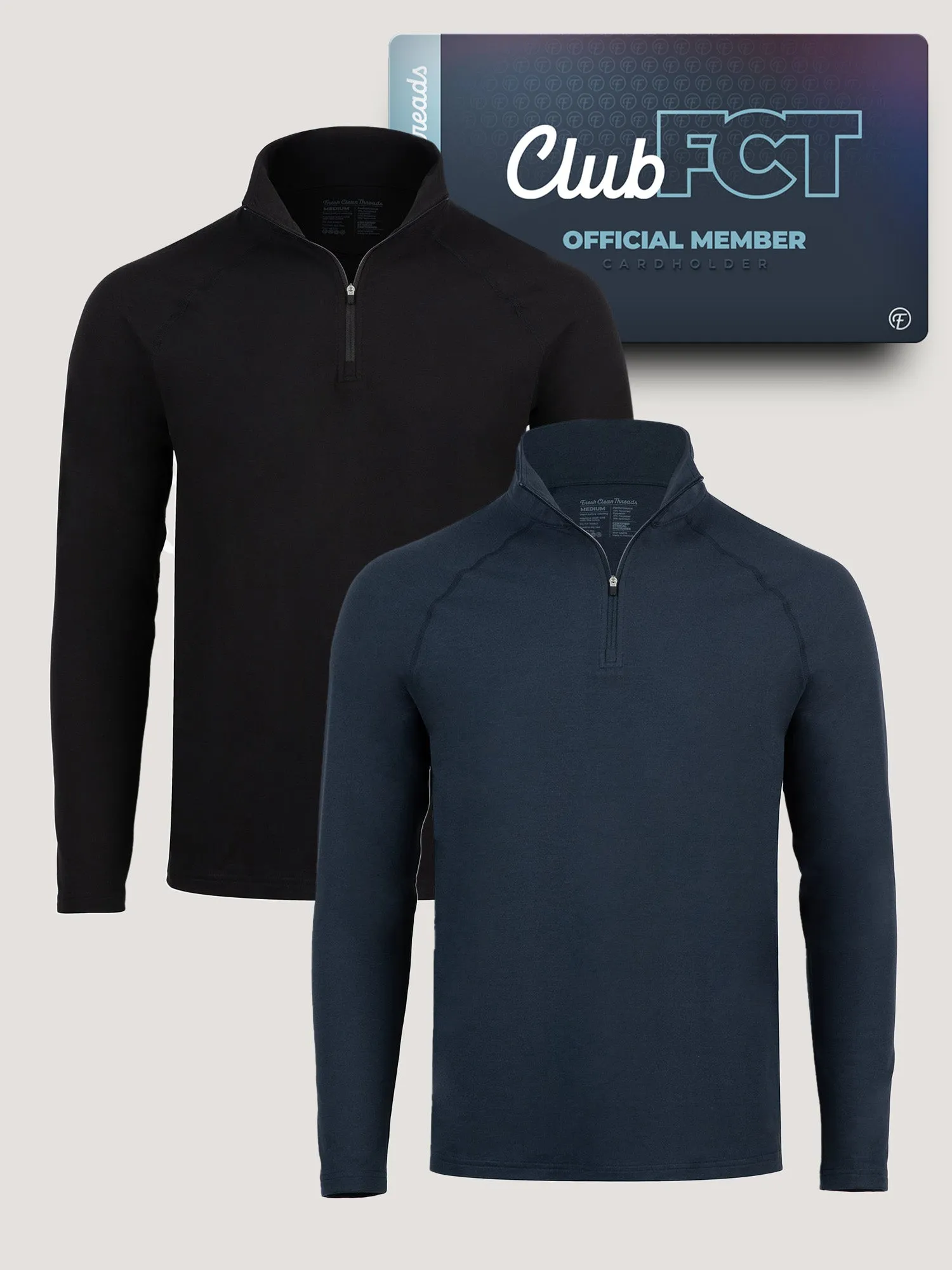 Tech Quarter Zip Black   Navy Member 2-Pack Chilly Day Style
