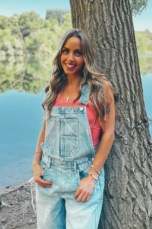 Free People We The Free Good Luck Barrel Overalls Reflective Trim Options Chic Design Wear