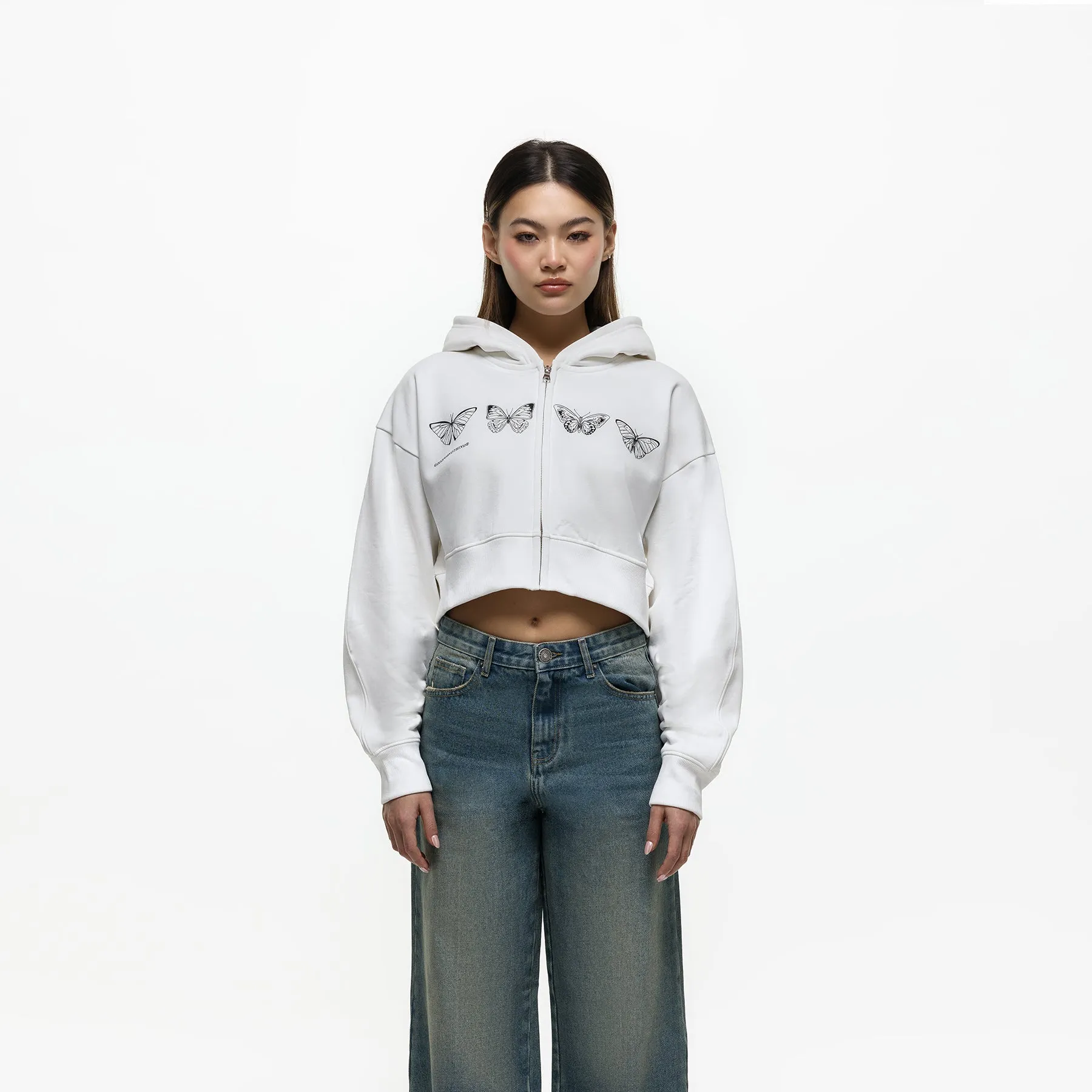 Warm Comfort Poolside Relax Metamorphosis White Zip Hoodie (Final Sale)