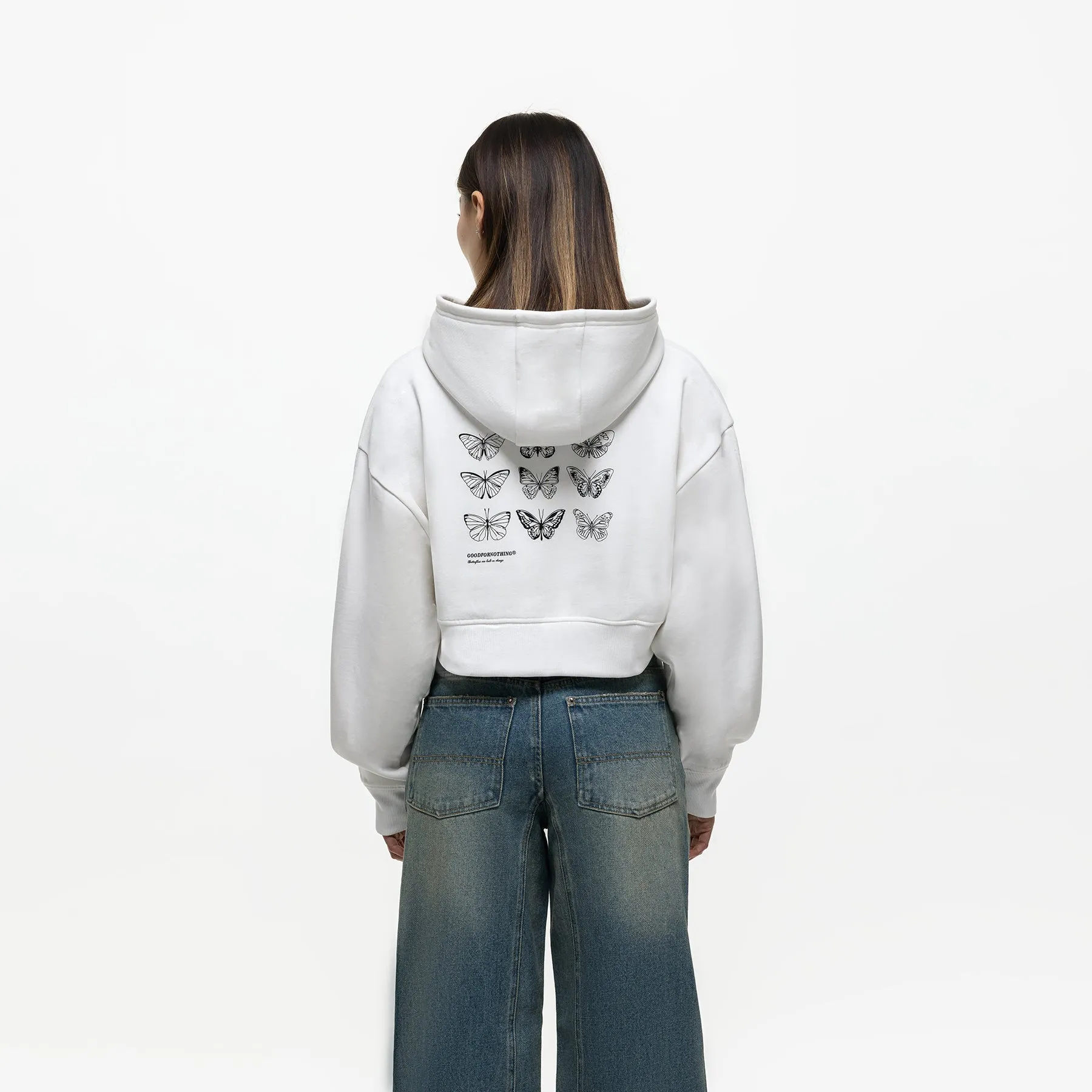 Modern Metamorphosis White Zip Hoodie (Final Sale)