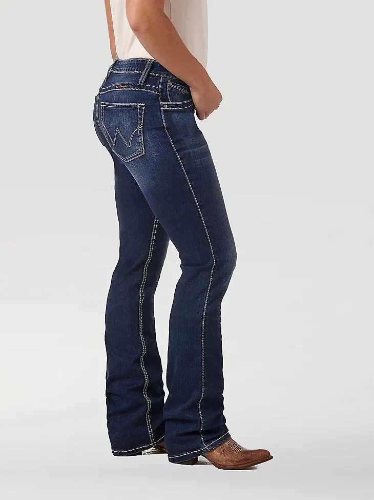 Wrangler Women's Q-Baby Ultimate Riding Jean in Dark Blue (Available In Regular & Plus Sizes!) Fade Resistant Finish Classic Office Wear
