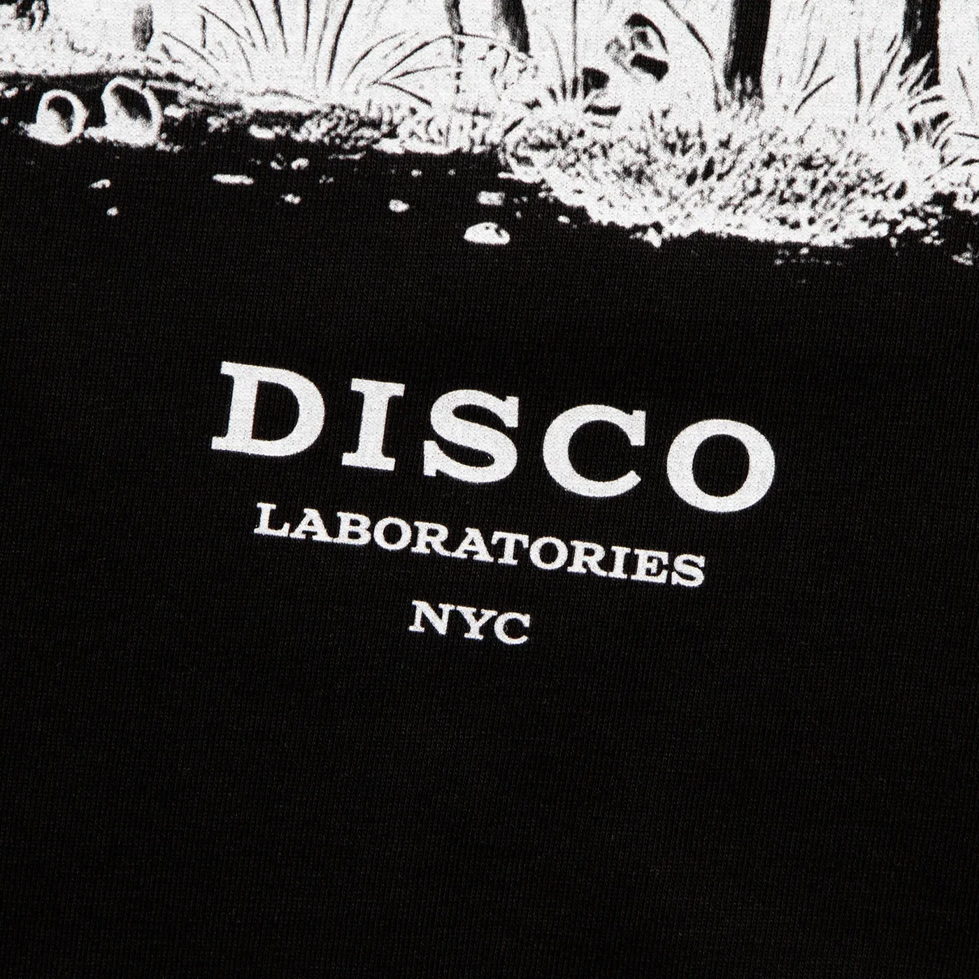 Cotton Blend product stock Ecology Disco Labs NYC Back Print - Pullover Hood - Black