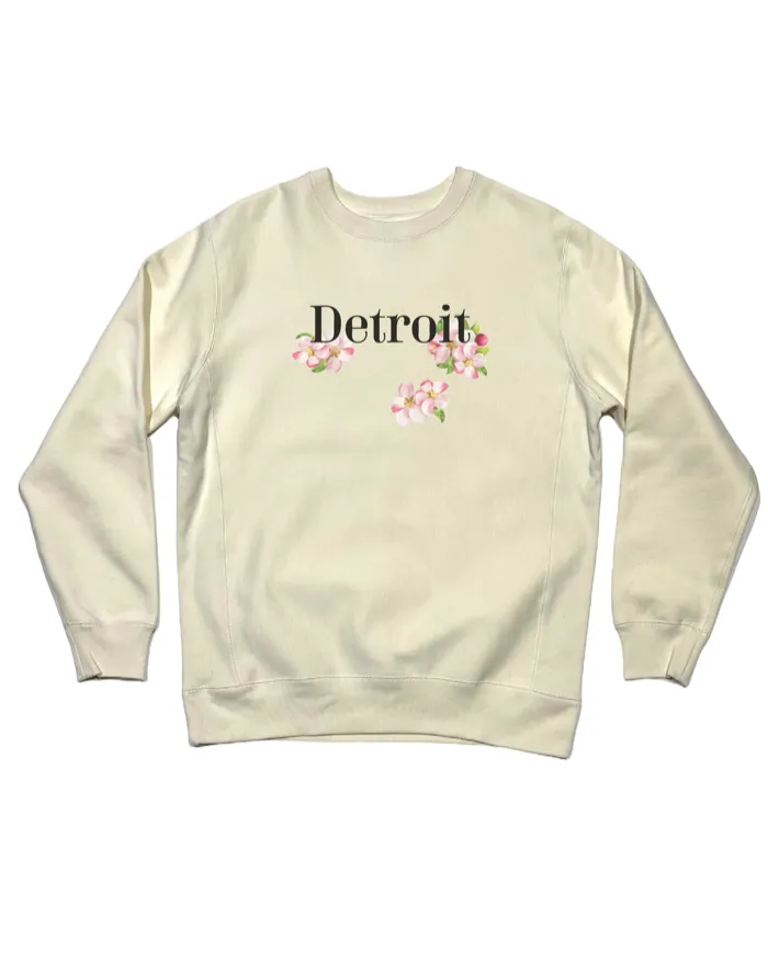 Polyester Material Ink Detroit - Detroit Apple Blossom - Crewneck Sweatshirt - Natural