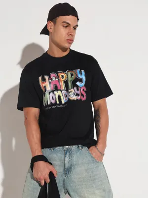 Men's Typography Black Graphic Printed  Round Neck T-Shirt Travel Comfort Style Cozy Comfort