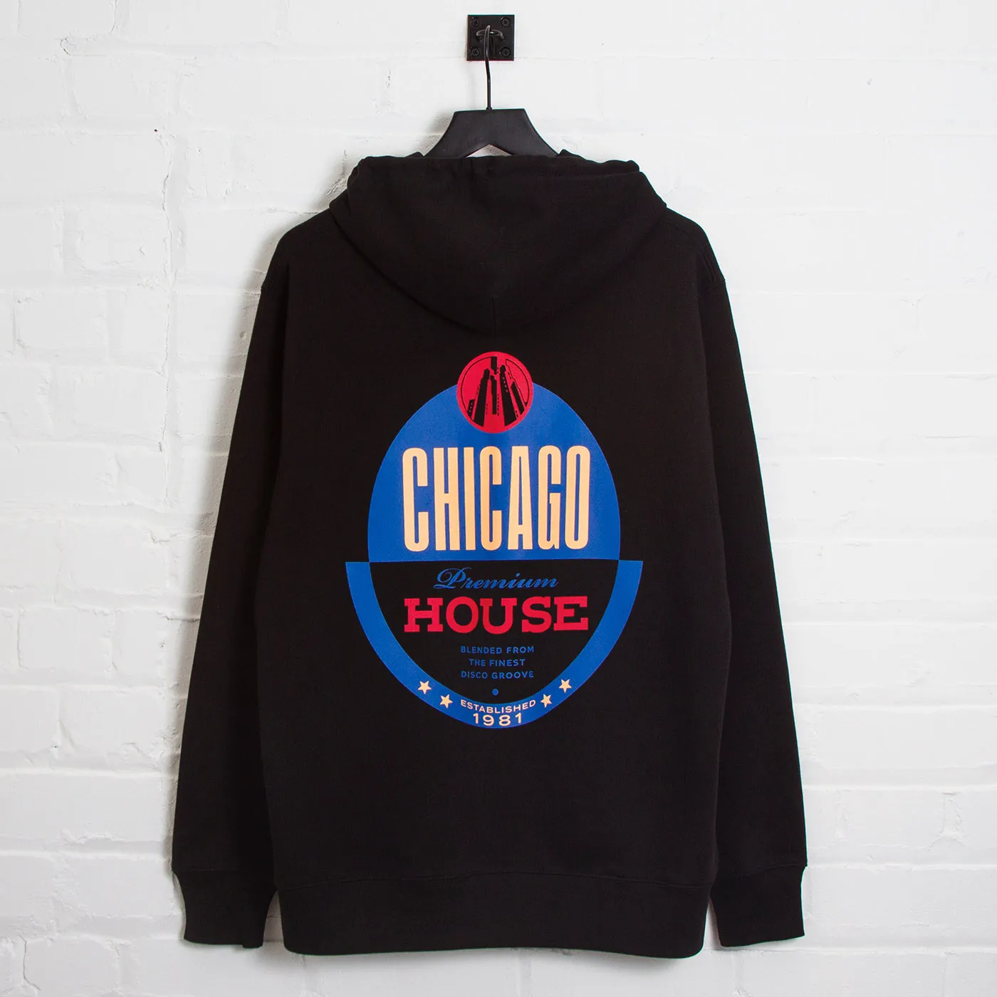 solo wear Odor Resistant Chicago House Back Print - Hood - Black