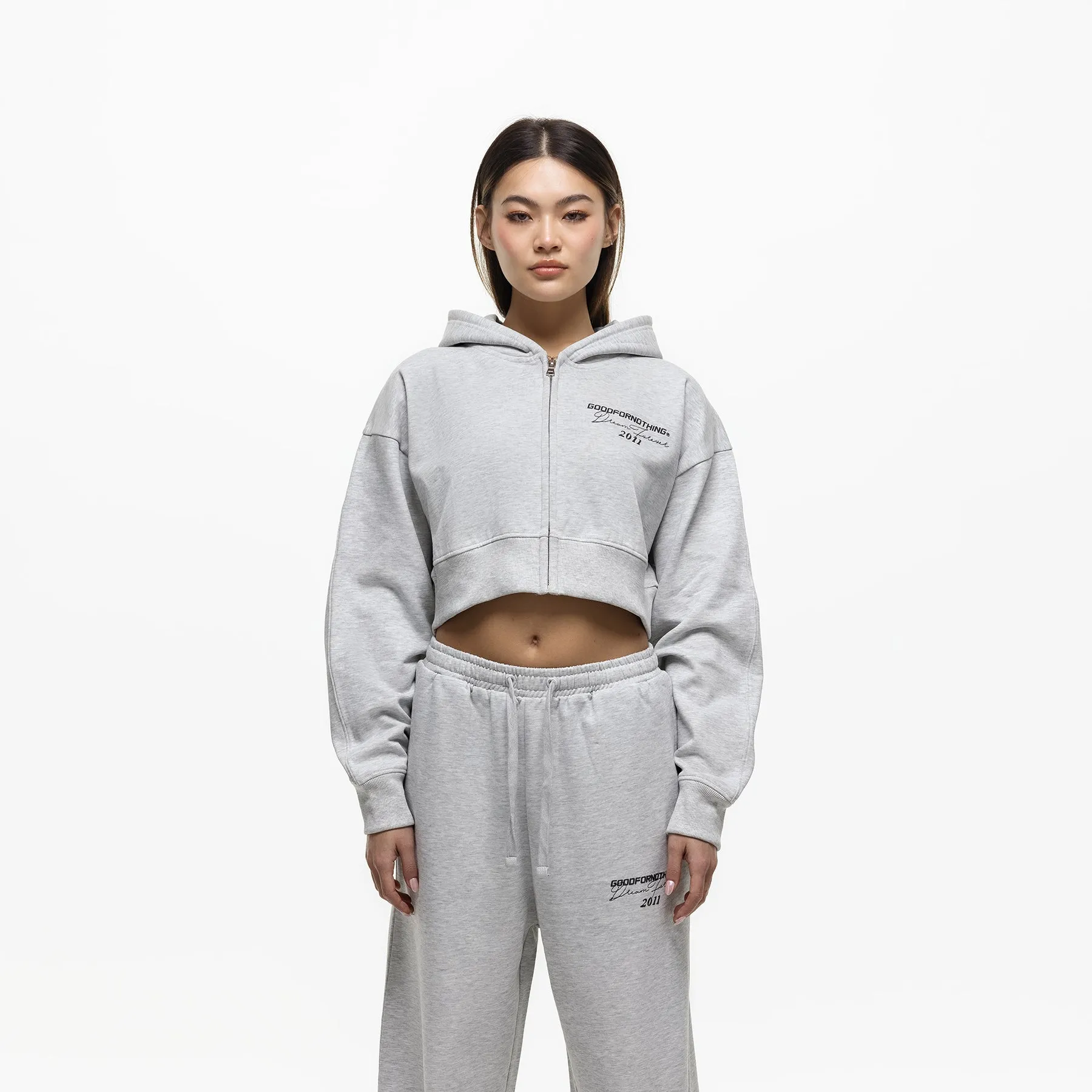 Dream Forever Grey Marl Zip Hoodie (Final Sale) Breathable Material