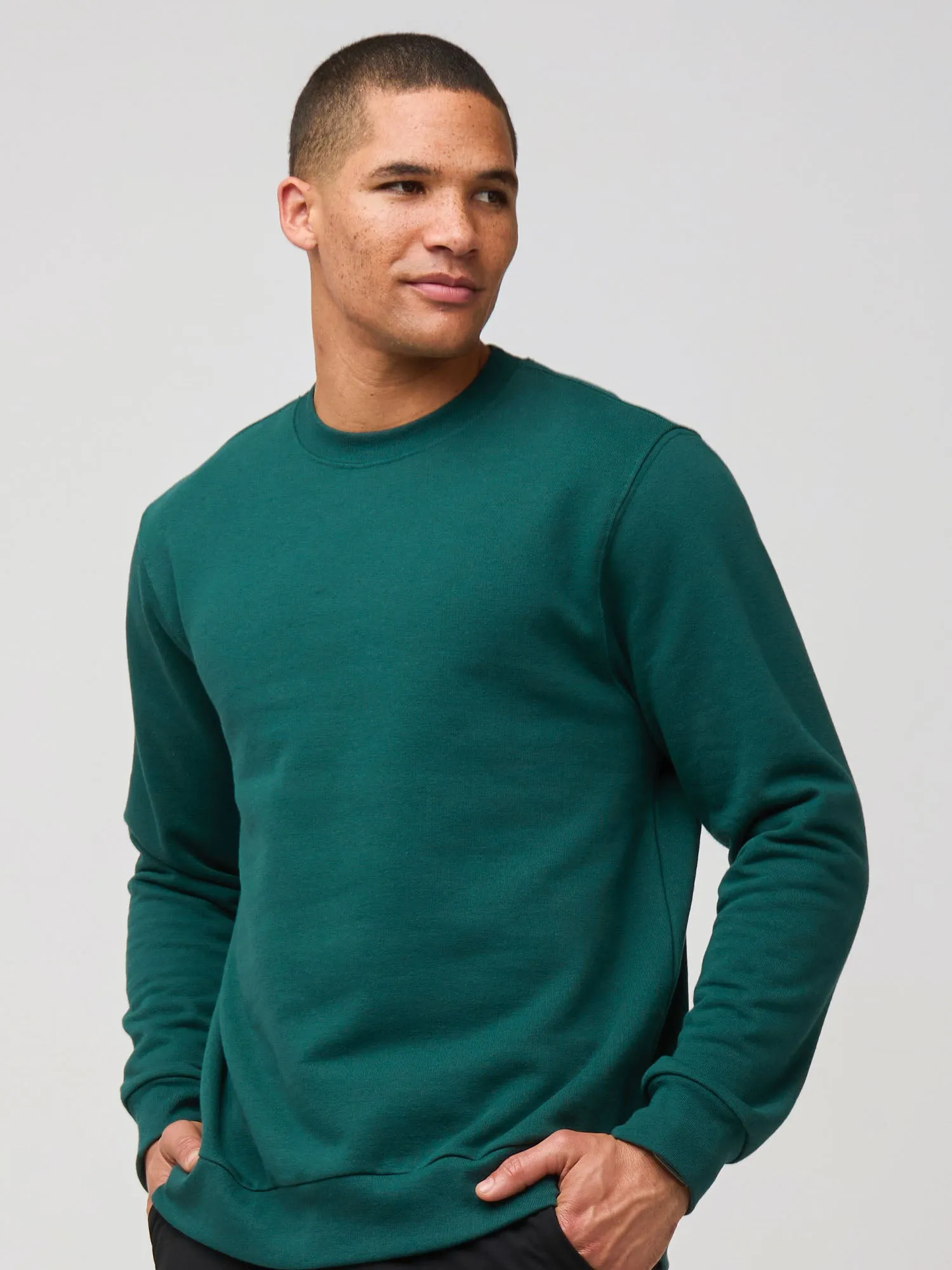 Trendy Vibe Dark Emerald Crew Sweatshirt