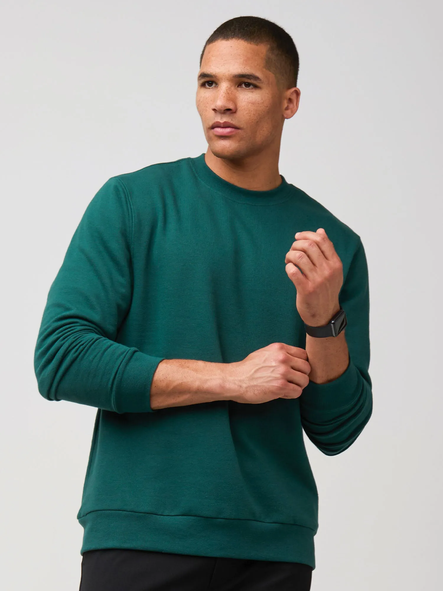 Dark Emerald Crew Sweatshirt Eco Friendly Production Fit for Any Season