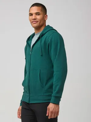 Luxurious Dark Emerald Zip-Up Hoodie