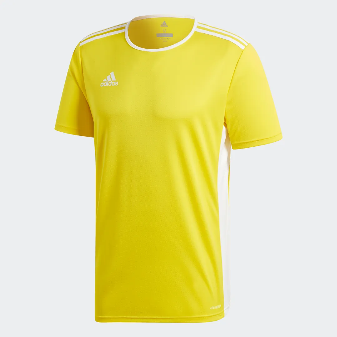adidas ENTRADA 18 Soccer Jersey | Yellow | Men's Non Restrictive Tailoring Multipanel Construction