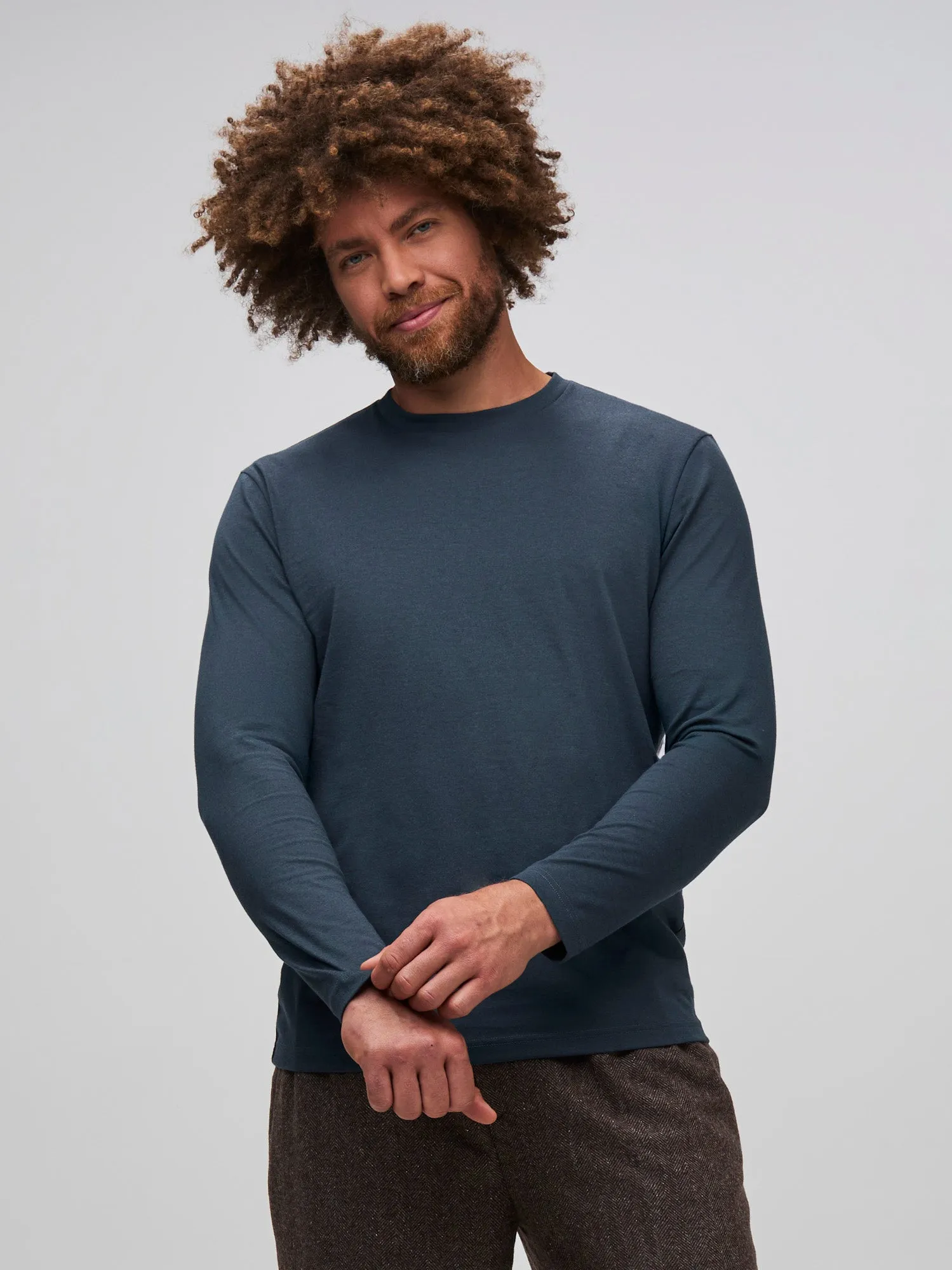 comfortable top Fall Essentials Long Sleeve Crew 3-Pack