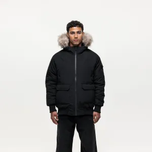Fortitude Black Parka Bomber Stripe Look FullCoverageHood