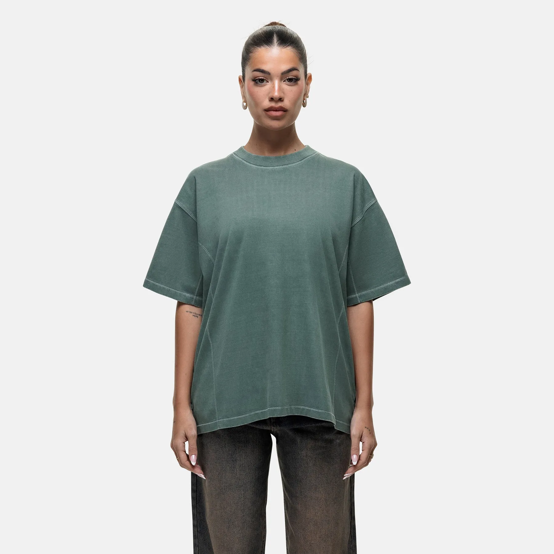Overlock Washed Green T-shirt Light Layer