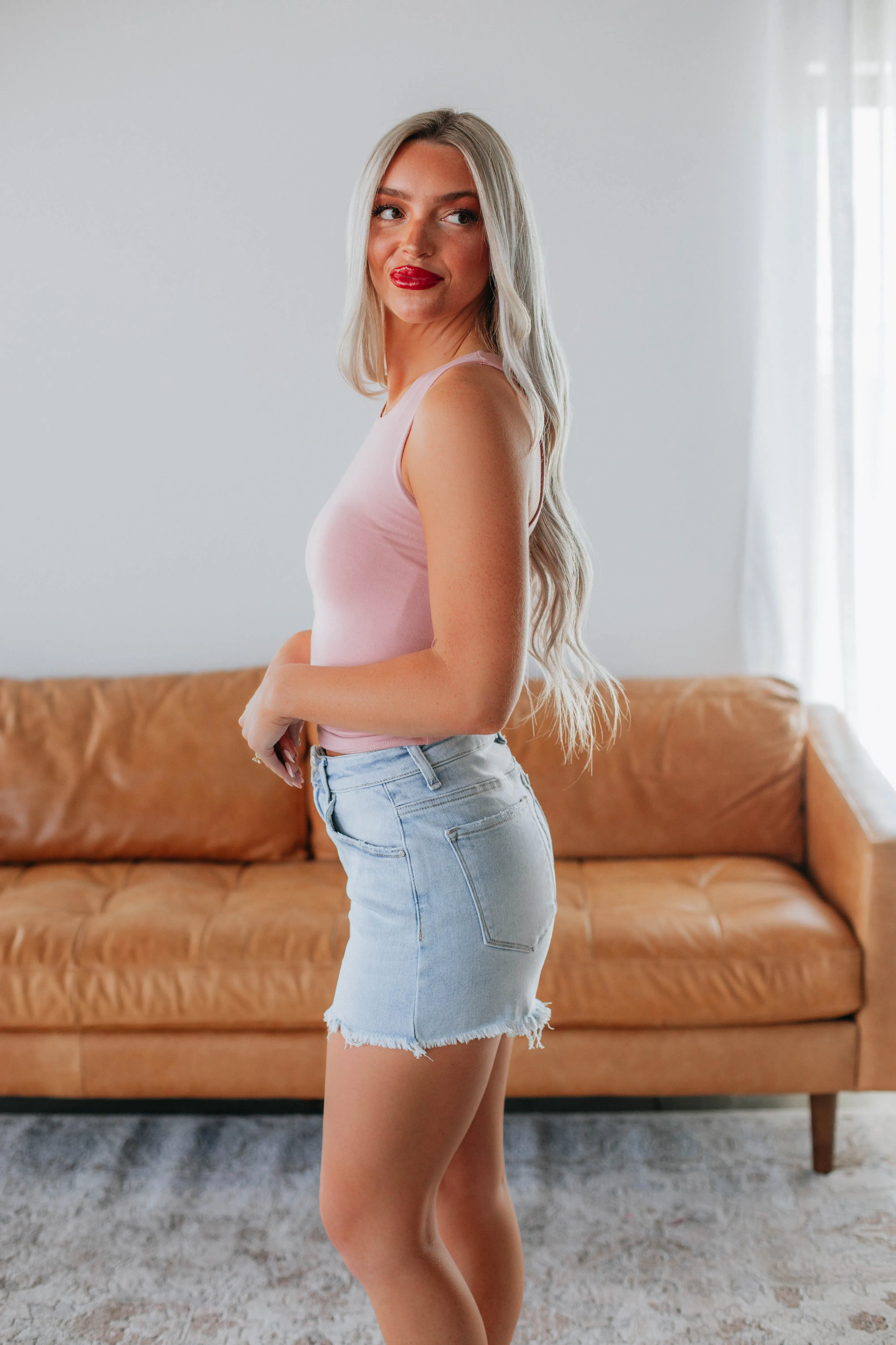 Formal Elegance Summer Ready Demi Basic Tank - Dusty Rose