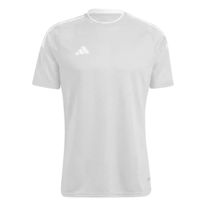 adidas CAMPEON 23 Soccer Jersey | Team Light Grey-White | Men's Zero Distraction Tagging