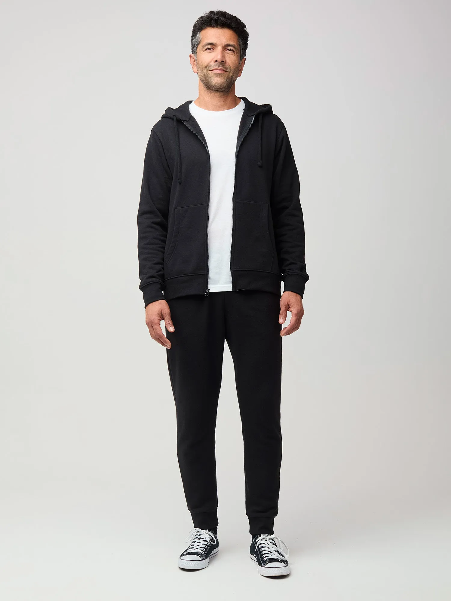 Breathable Layer Fit Minimal Style Trend Zip-Up Hoodie Black   Dark Navy 2-Pack