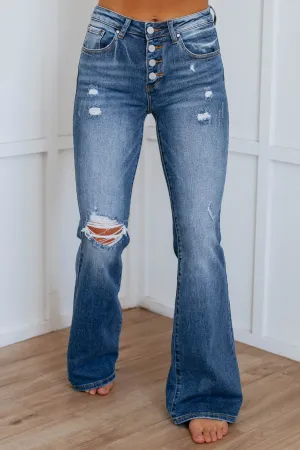 Casual Spring Mood Classic Wear Balanced Look Rayna Risen Jeans - Dark Wash