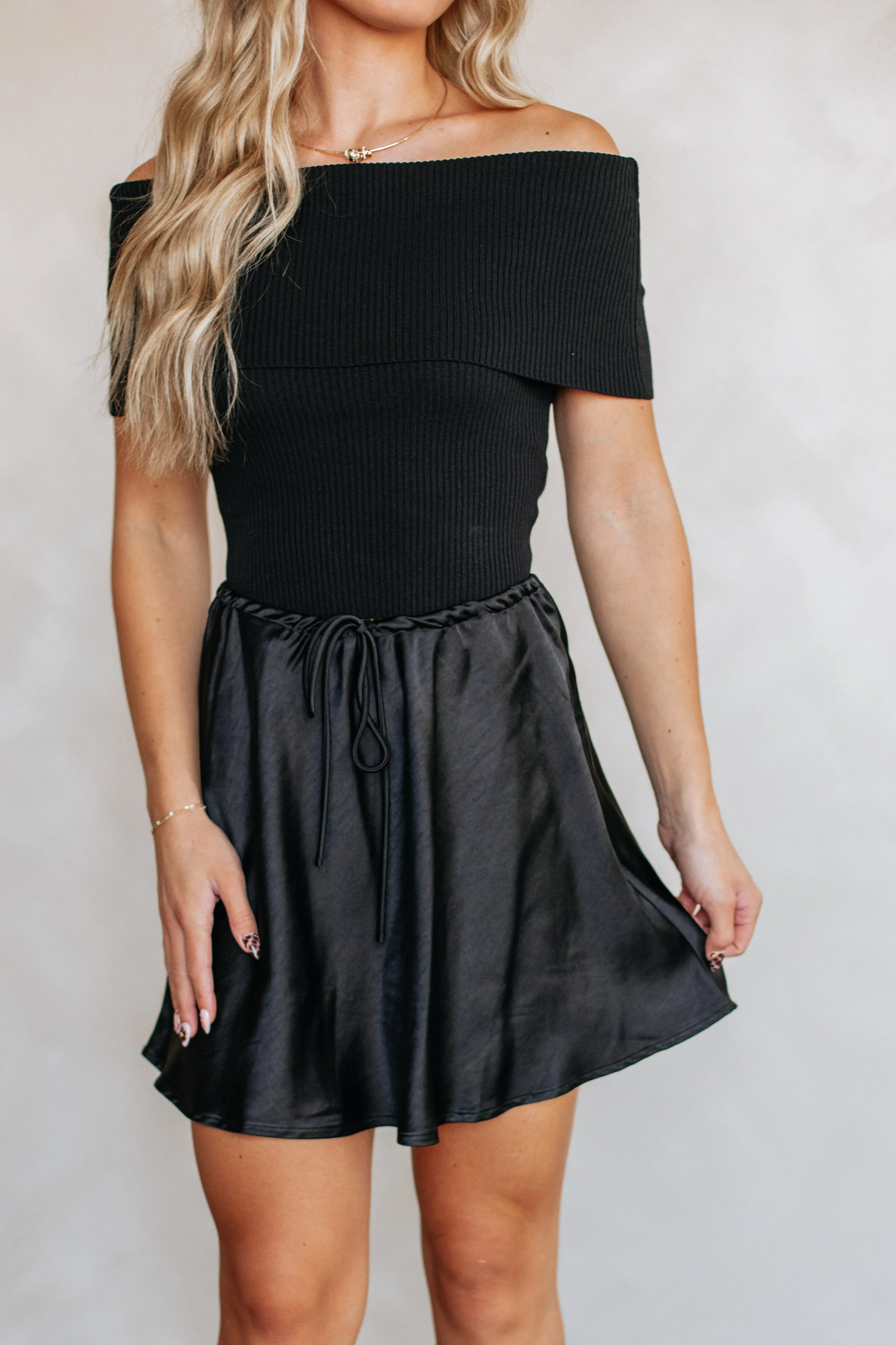 Just Say When Skirt - Black A Line Cut
