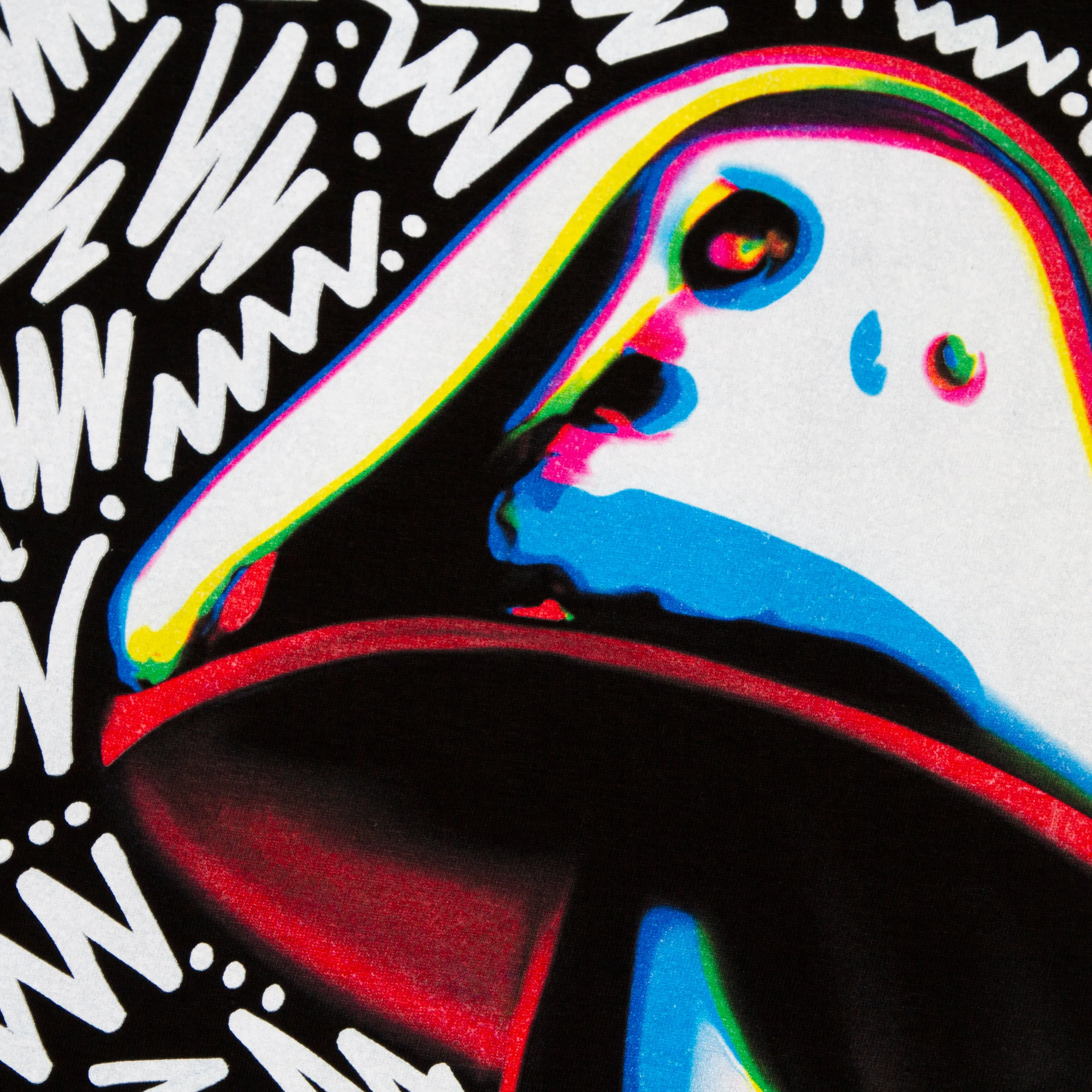 Breathable Fashion Hoodie SHROOM DOODLE - Pullover Hood - Black