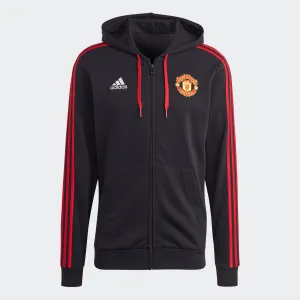 adidas Manchester United '23/24 DNA Full-Zip Hoodie | Black/Red | Men's Anti-pilling