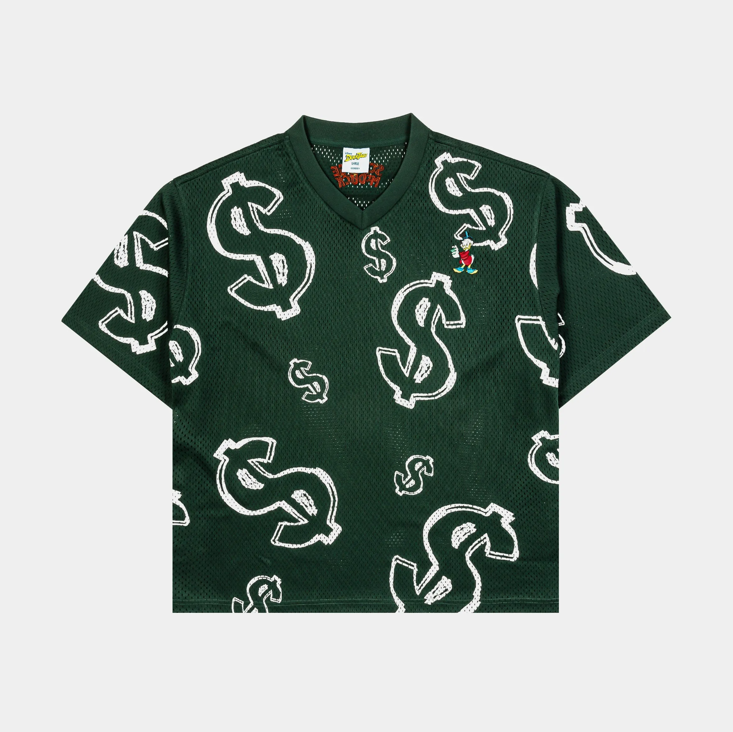 Style Performance Lockstitch Detailing Disney Ducktales By Shoe Palace Dollars Mesh Mens Jersey (Green/White)