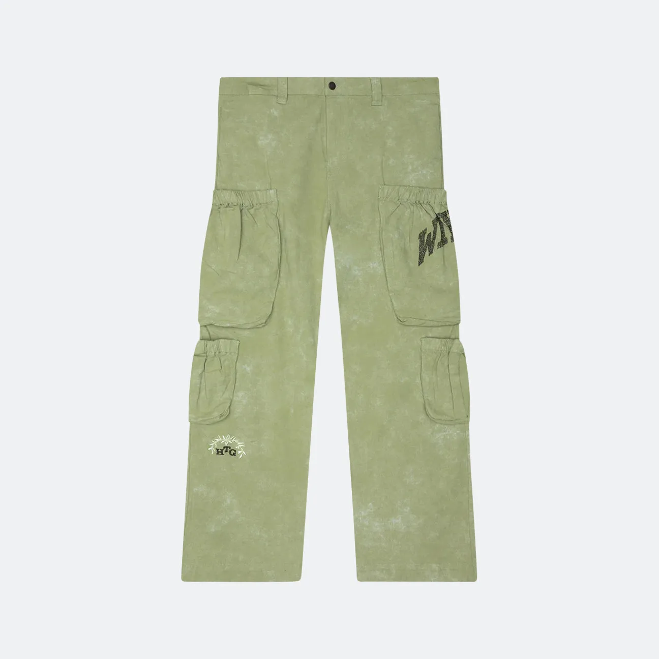 Active Wear Honor The Gift Twill Cargo Wide Leg Pant - Green