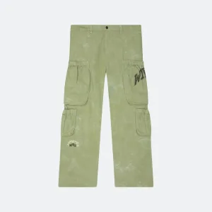Honor The Gift Twill Cargo Wide Leg Pant - Green LightweightConstruction