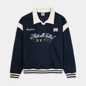 Dynamic Performance Tagless Construction SP x Looney Tunes Soccer Long Sleeve Mens Jersey (Navy/Beige)
