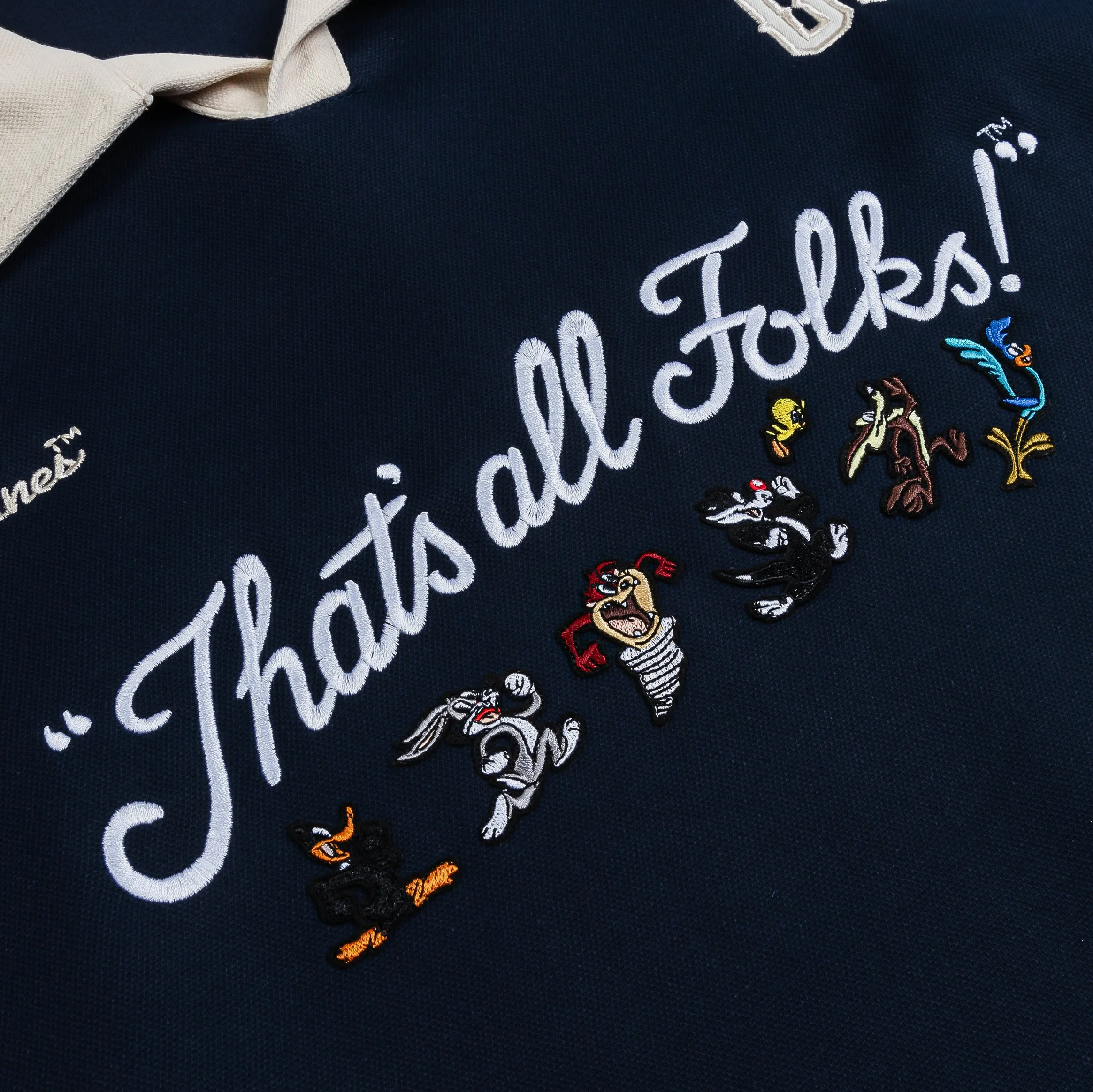 SP x Looney Tunes Soccer Long Sleeve Mens Jersey (Navy/Beige) Dynamic Wear