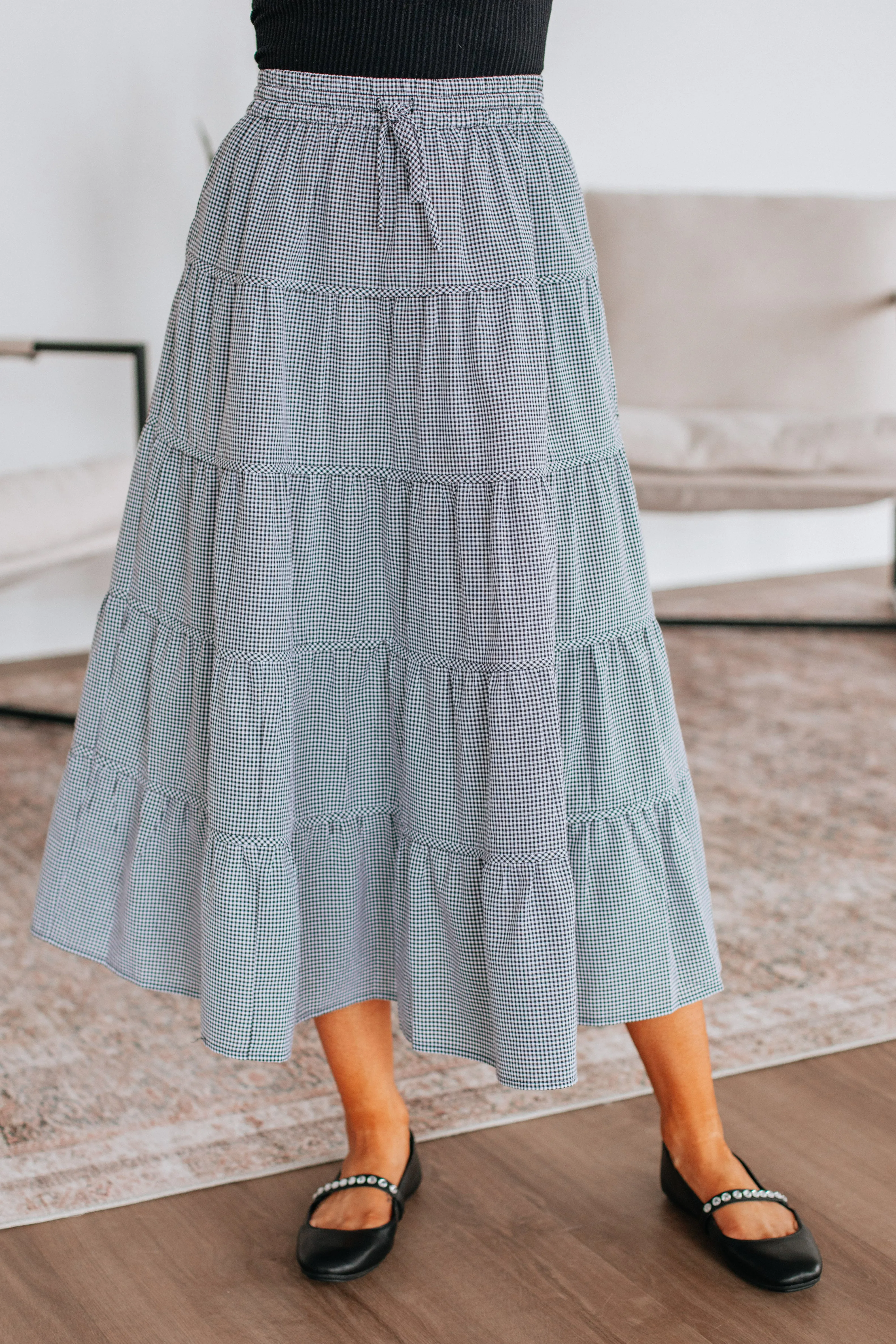 Simple Fashion Knitted Fabric Vaya Tiered Skirt