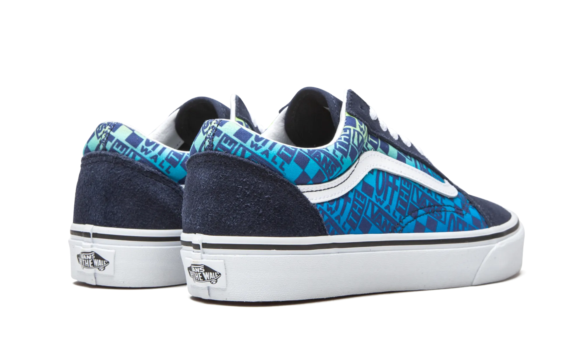 Anti Fatigue Footbed Canvas Cool Old Skool "Off the Wall Logos - Blue"