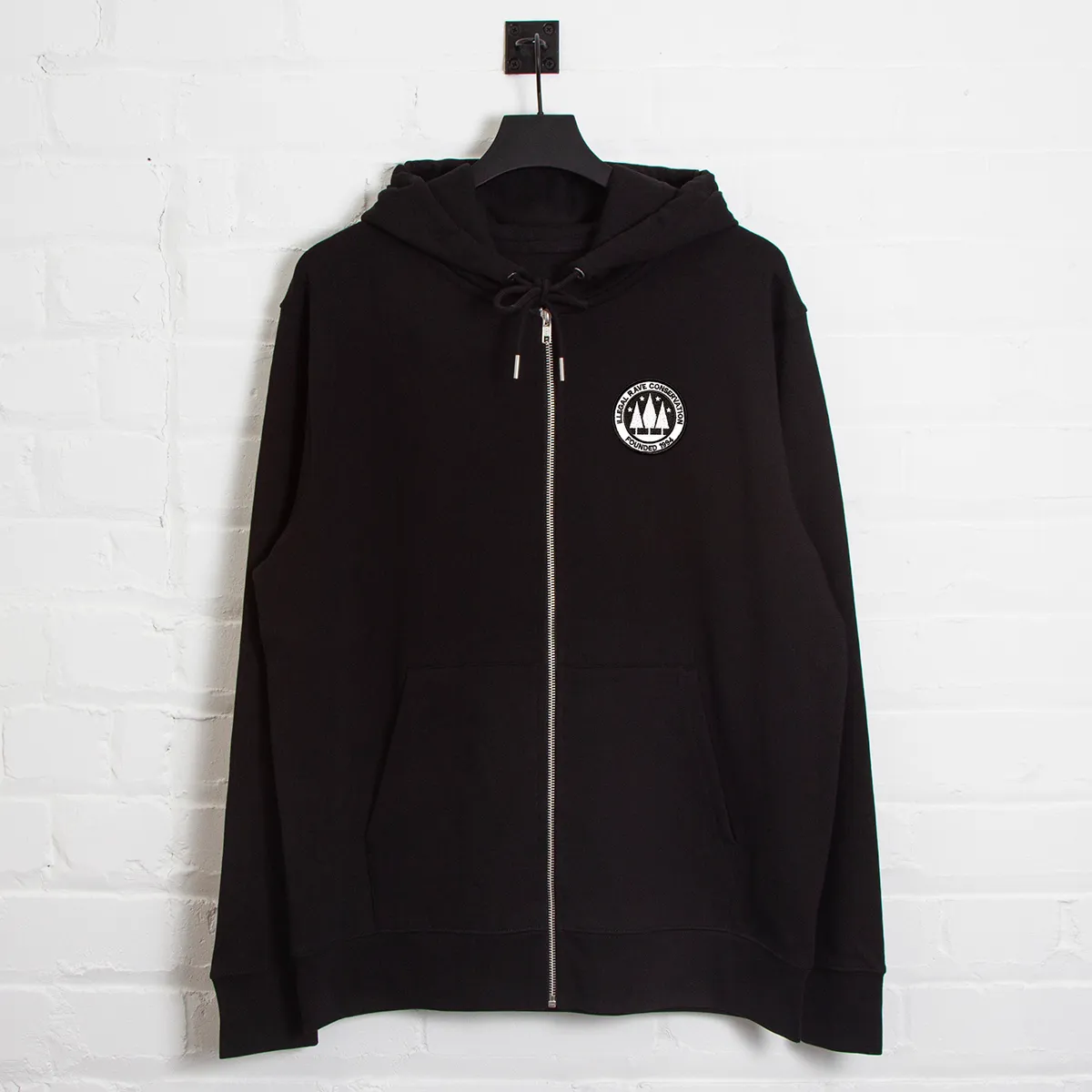 Illegal Rave Crest - Zipped Hood - Black Warm
