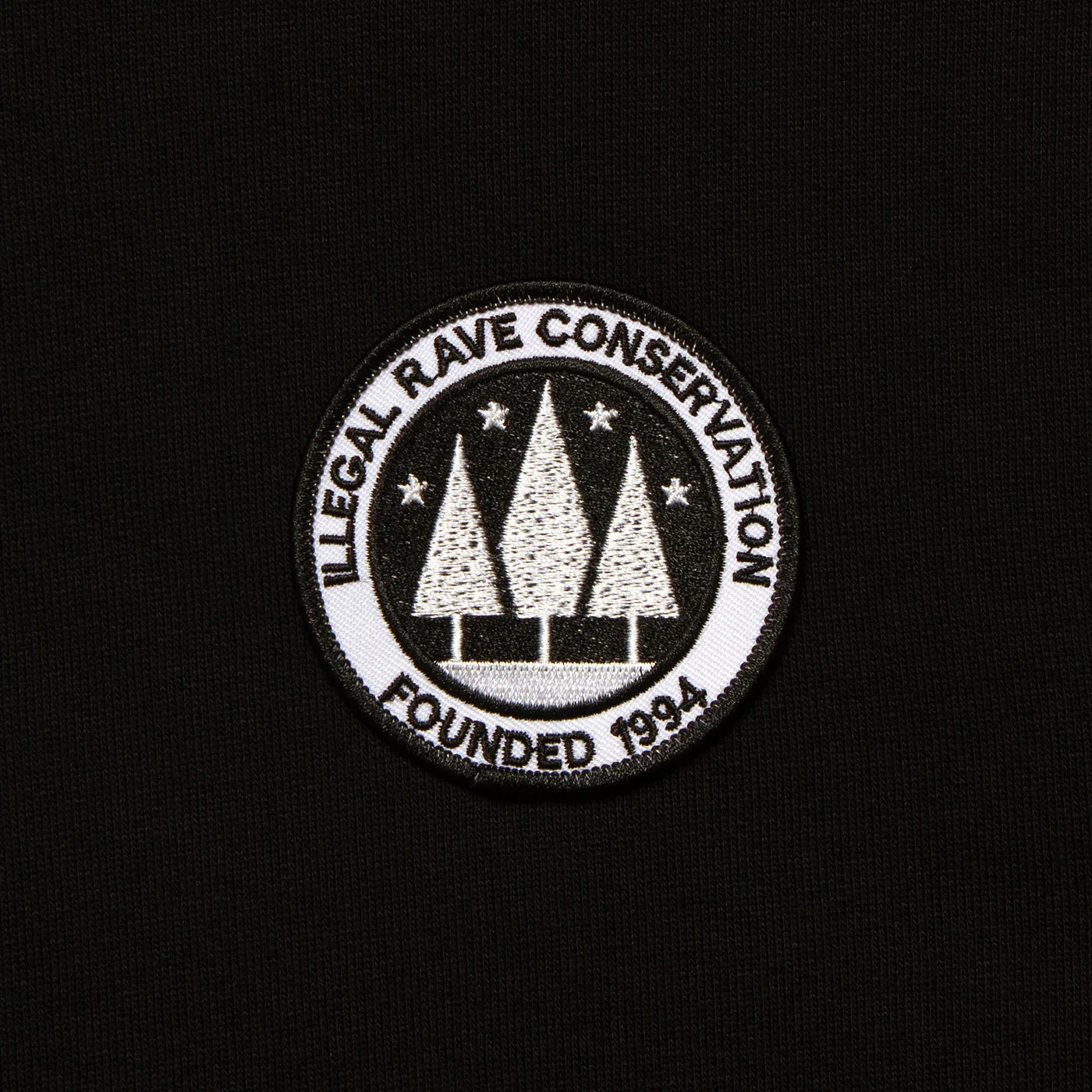 Quick-Dry Tech Illegal Rave Crest - Zipped Hood - Black