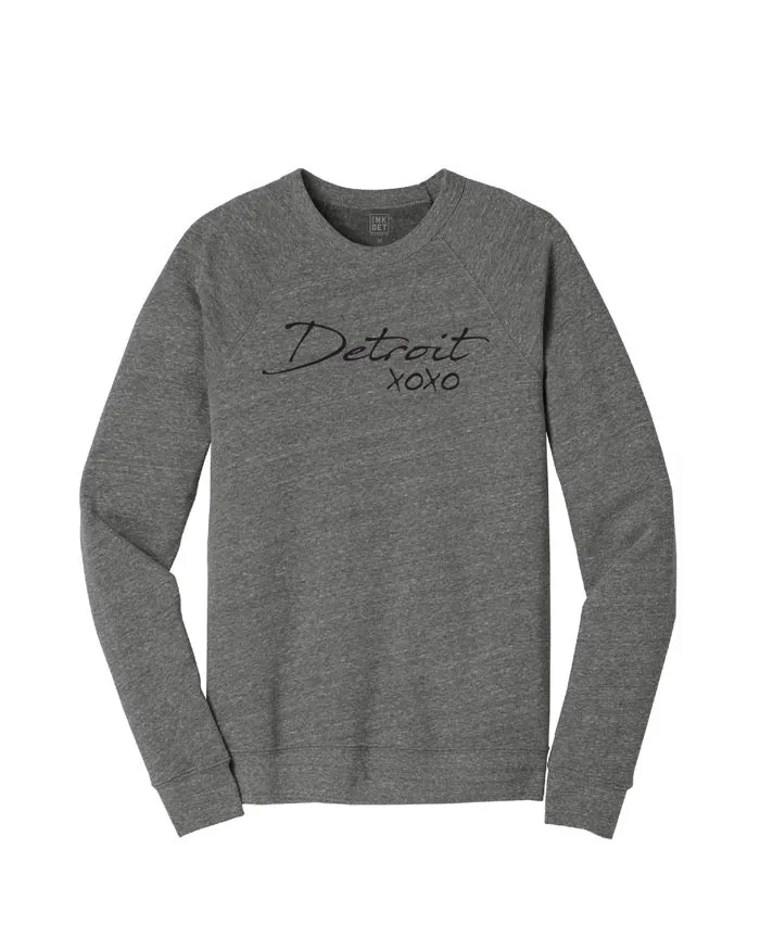Essential Comfort Muscular Fit Ink Detroit XOXO Crewneck Sweatshirt - Heather Grey