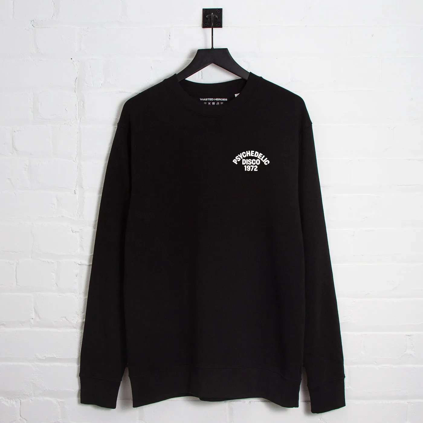 simple design 1972 Psychedelic Disco Back Print - Sweatshirt - Black