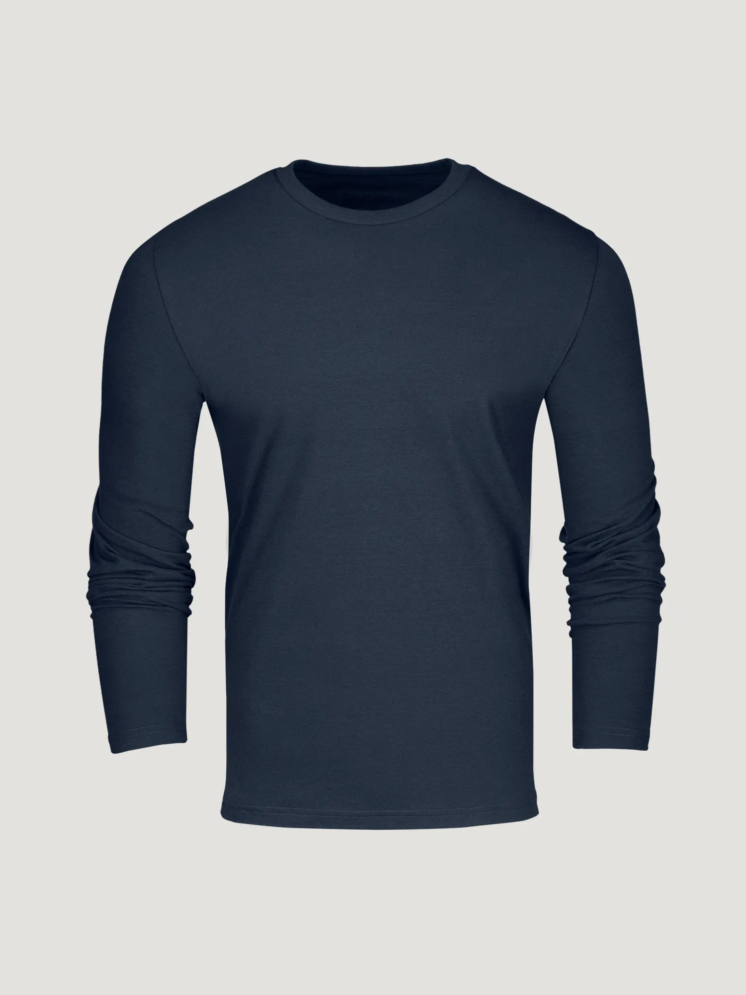 High-End Quality Indigo Blue Long Sleeve Crew Neck
