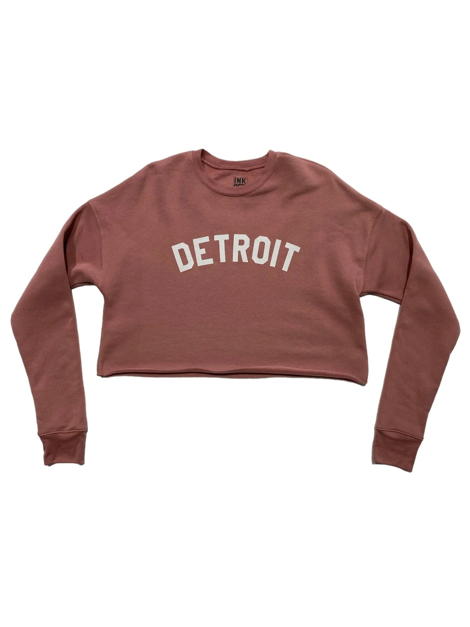 Modern Bold Ink Detroit - Classic Women's Cropped Fleece Crewneck Sweatshirt - Mauve