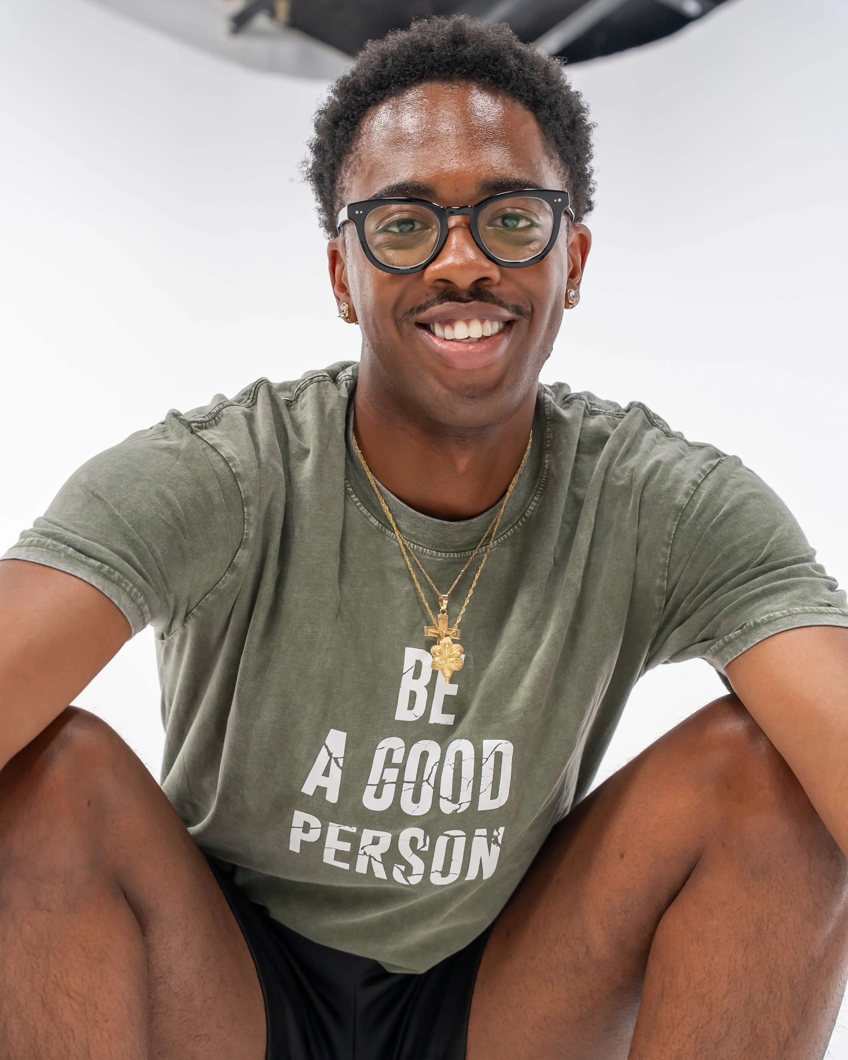 Vintage Relaxed T-Shirt - Moss Stone Wash No Fade Technology Elderly clothing