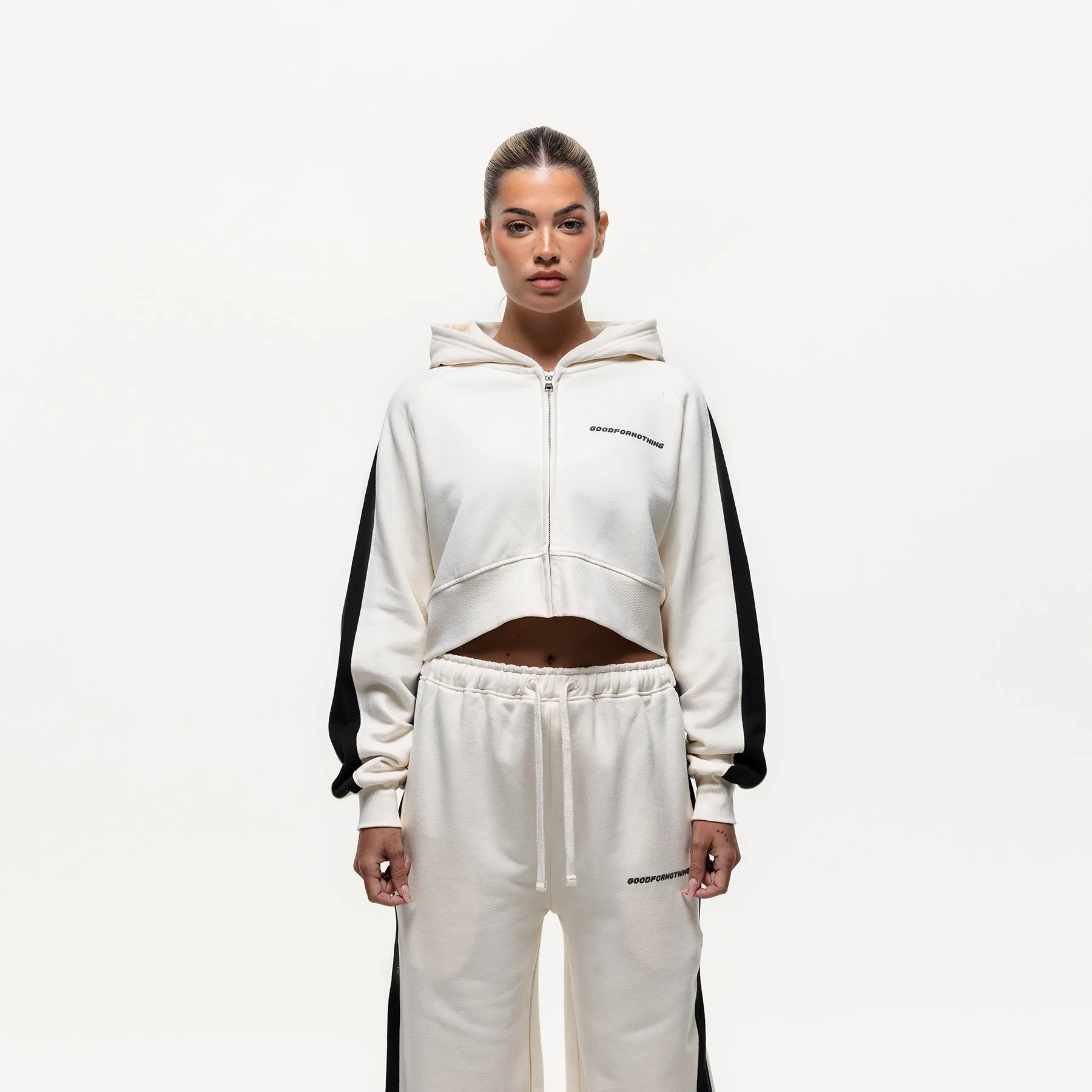 Vintage Track Cream Zip Hoodie (Final Sale) birthday wear product high end luxury