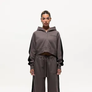 Vintage Track Taupe Zip Hoodie (Final Sale) Cozy Wear