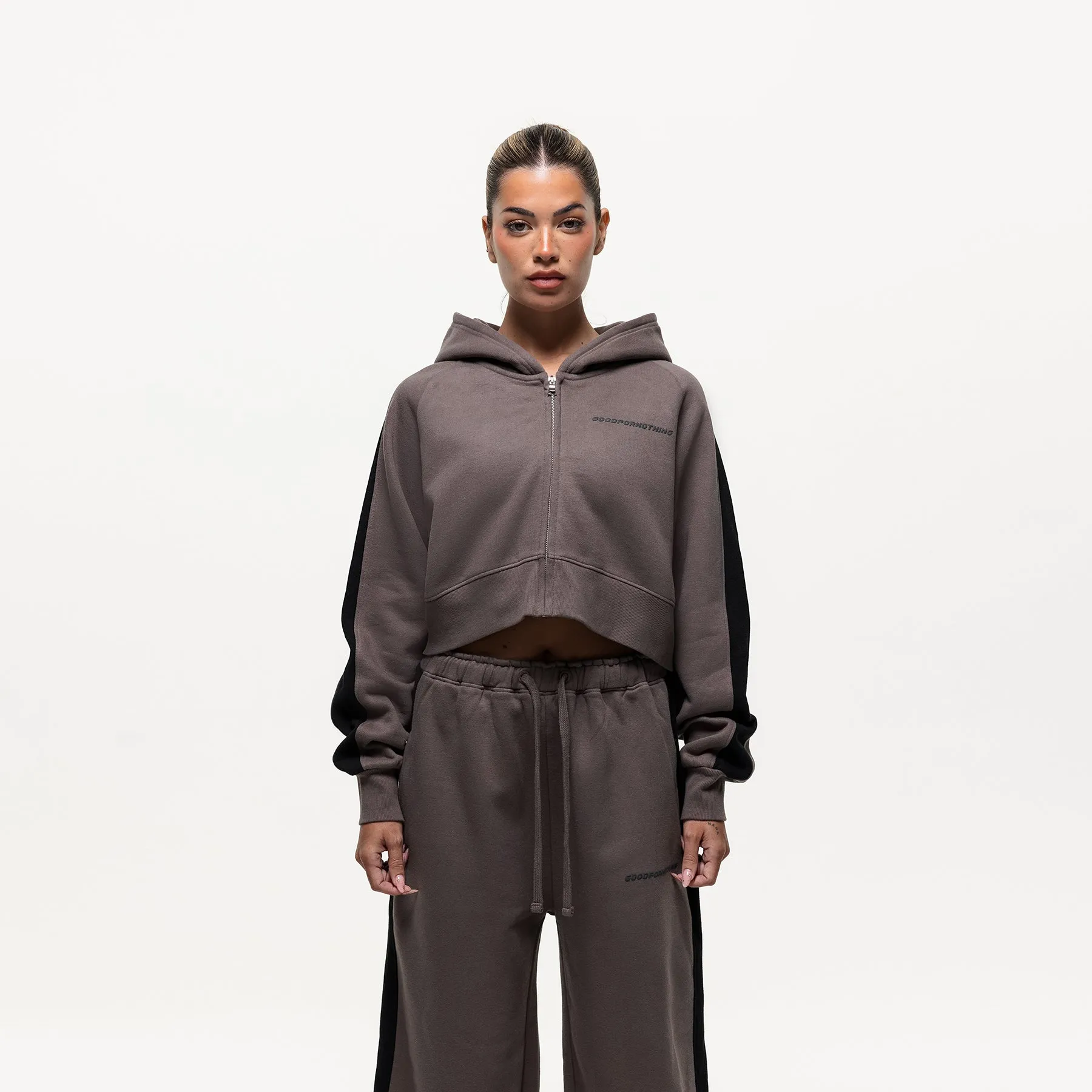 Vintage Track Taupe Zip Hoodie (Final Sale) Cozy Wear