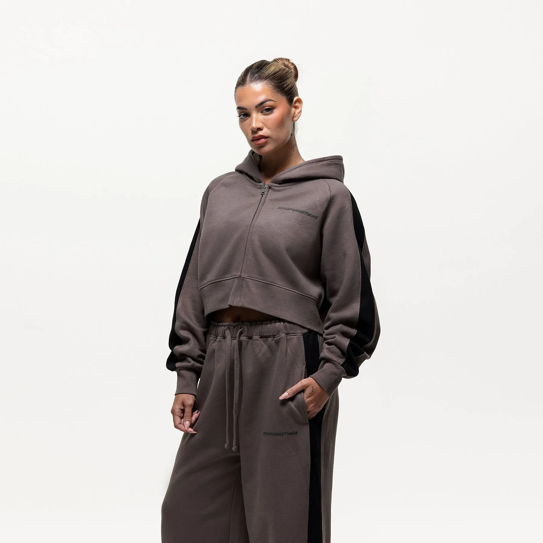 Chill Clothing product loop stability Vintage Track Taupe Zip Hoodie (Final Sale)