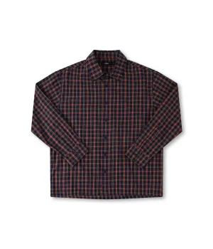 easygoing look VIVIAN CHECK LS SHIRT // NAVY
