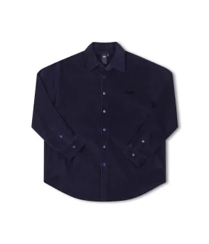 VIVIAN CORD LS SHIRT // NAVY Street Casual Look Ethically Sourced Cotton