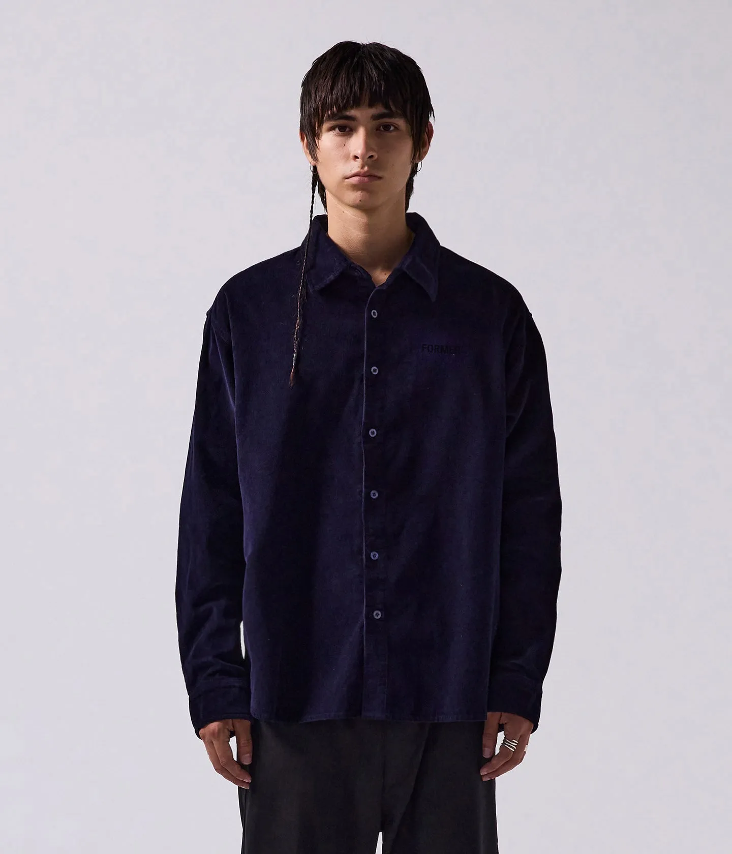 Sport Performance VIVIAN CORD LS SHIRT // NAVY