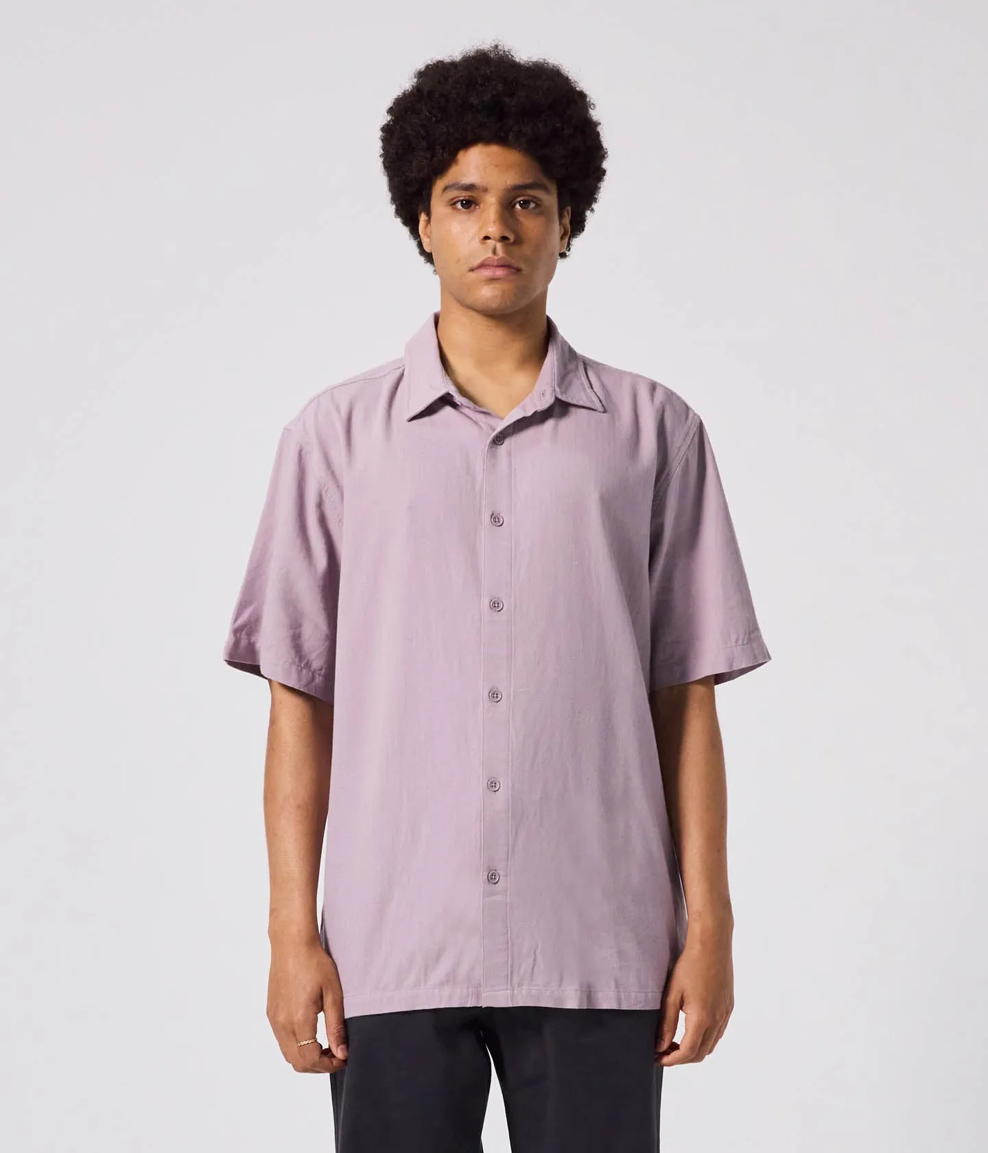 VIVIAN HERRINGBONE SS SHIRT  // MAUVE Fit for Everyone Sporty Stretch Fit