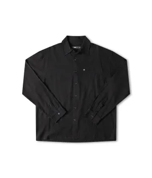Yarn Dyed Stripes Matte Look VIVIAN LS SHIRT // BLACK