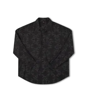 Fashion Ready VIVIAN ORNATE LS SHIRT // BLACK/GREY