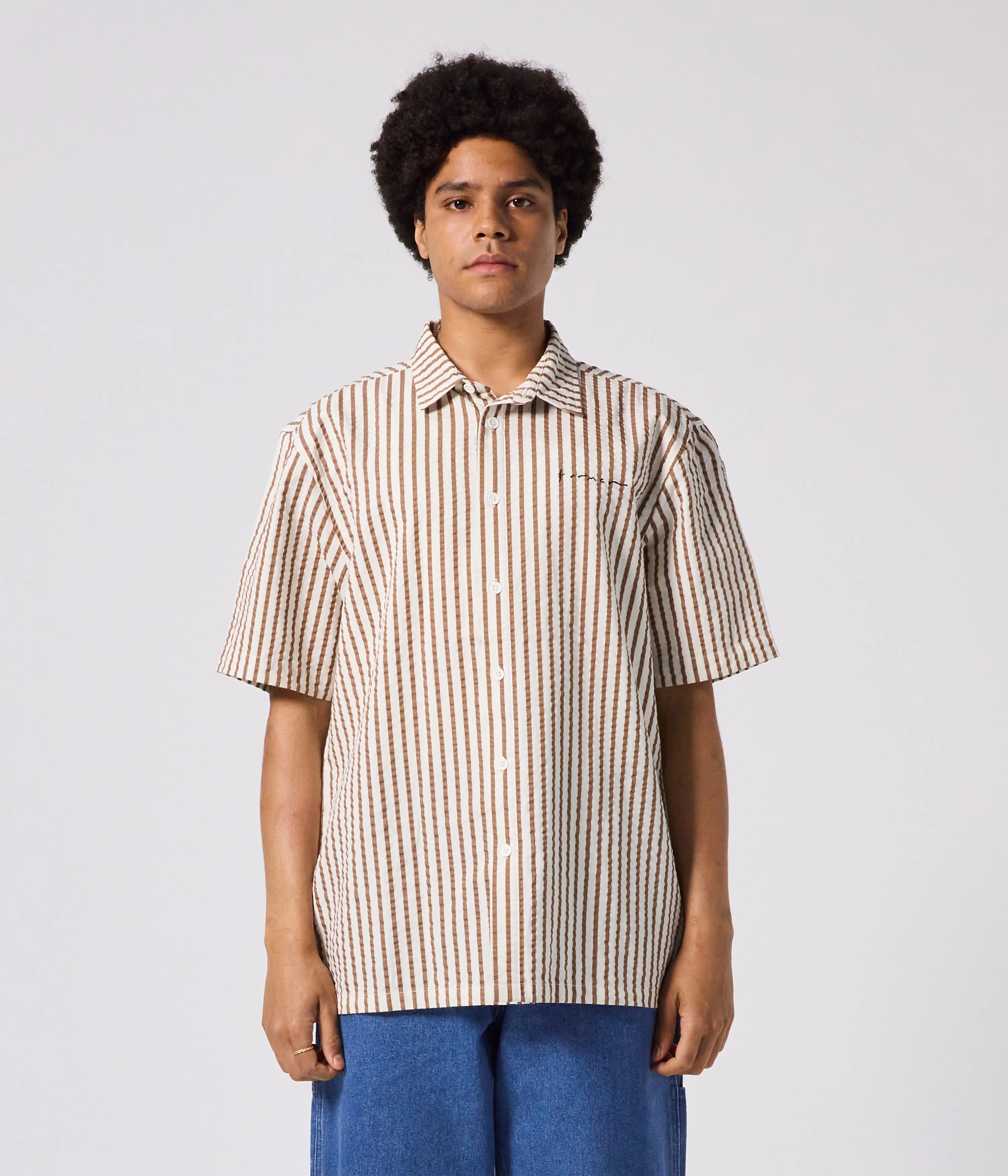 VIVIAN SEERSUCKER SS SHIRT // COPPER Casual Layering Wear