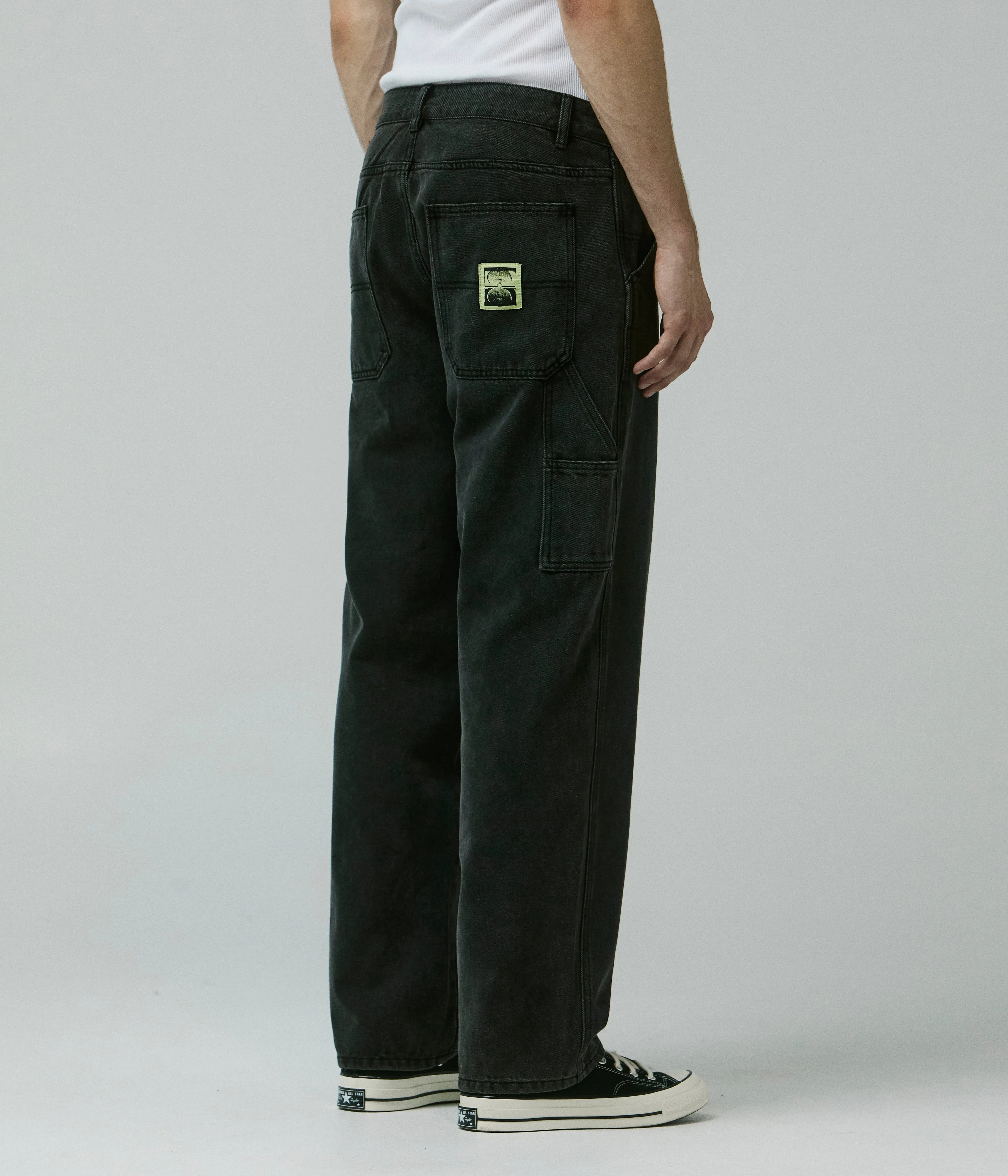 Relaxed Style VT DISTEND DENIM CARPENTER PANT //  WASHED BLACK